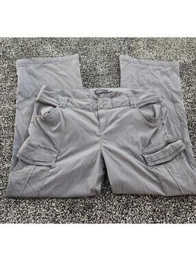 prAna Gray Convertible Cargo Pants Women's Size 14 wide leg